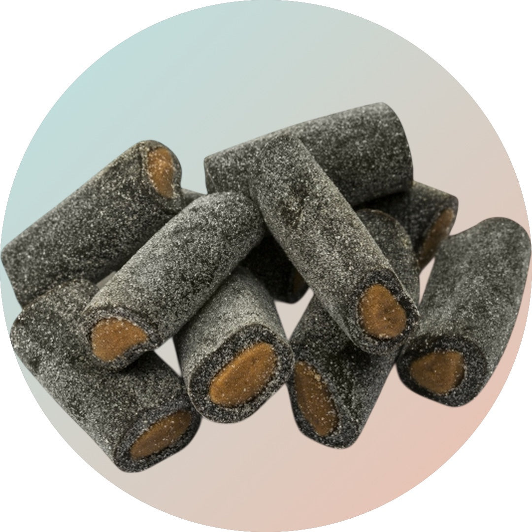 200g gefüllte Lakritzstücke Karamell/Salmiak