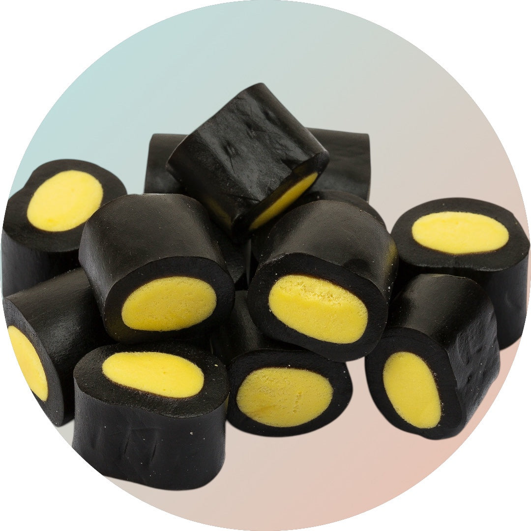 200g gefüllte Lakritzstücke Zitrone